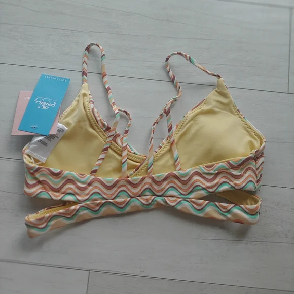 O'Neill NEW girls Lagoon Stripe Wrap Top Bikini Set